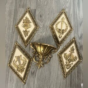 MCM Gold and Cream Wall Decor Set